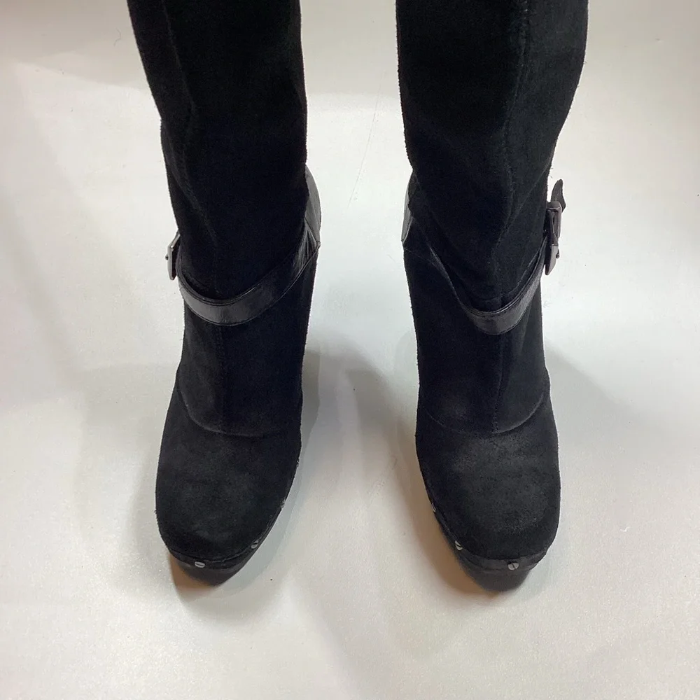 Rachel Roy Rfenkala Suede Boots Size 7 Black